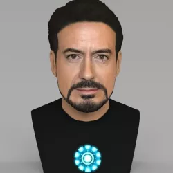 Tony Stark Downey Jr Iron Man bust full color 3D printing ready