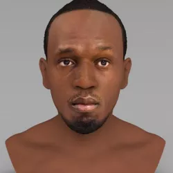 Usain Bolt bust ready for full color 3D printing