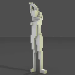 woman pixelated