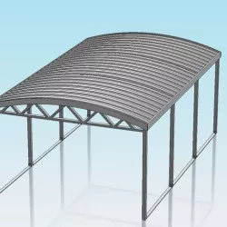 1:32 scale curved roof carport