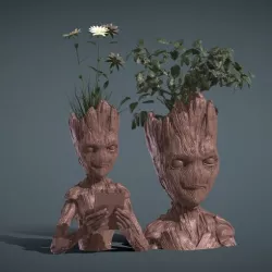 2 PLANT VASES INSPIRITED IN TEENAGE GROOT