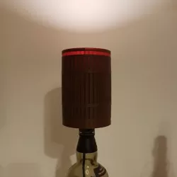 Barrel style lamp shade for up-cycled bottle lamps