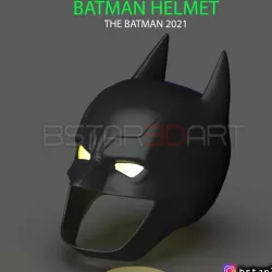 Batman Helmet-The Batman 2021-Robert Pattinson-DC comic Fan Art 3D print model