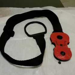 Cello-shaped cello chair strap stop