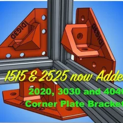 Extrusion Corner Plate Brackets for 1515, 2020, 2525, 3030, or 4040