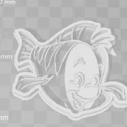 Flounder Little Mermaid cookie cutter fish