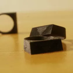 Lined Block Ring