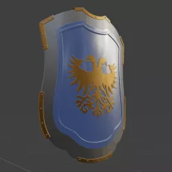 Medieval Eagle Emblem Shield 3d model