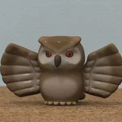 Owl with wings spread [COLOR]