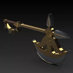 Scanners Divine Axe Rhitta keychain 3D print model