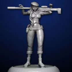 Sniper in casual pose