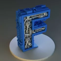 Steampunk letter F