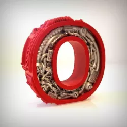 Steampunk letter O.