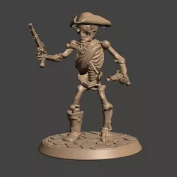 28mm Undead Skeleton Pirate Miniature