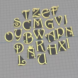 ABC Stamp Harrington - Alphabet - Stamp Alphabet - Fondant