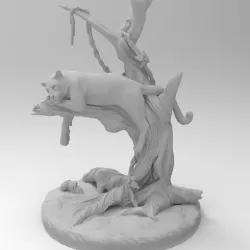Black panther on a tree