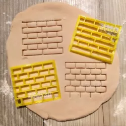 brick texture - cookie cutter - wall infinite pattern - cuts fondant dough batter and more
