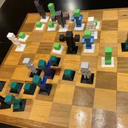 Complete Minecraft Chess Set