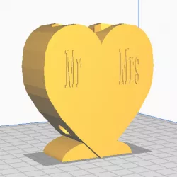 COUPLE HEART TOOTHBRUSH HOLDER - Mr Mrs