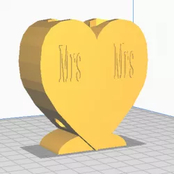 COUPLE HEART TOOTHBRUSH HOLDER - MRS MRS