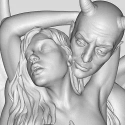 Demon and girl 3D