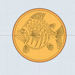 Fish stamp for clay/polimer clay/cookies