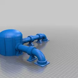 Gas Towers and Domes for Sci-fi Modular pipe network for wargaming scenery