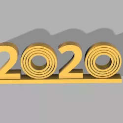 Happy New Year 2020 with two movable wheels