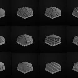 Hexa Bases Miniatures. Peanas Miniaturas hexagonales