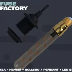 IKEA pendant and LED bulb / HEMMA + ROLLSBO