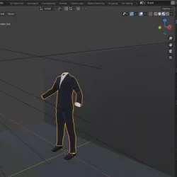 kamden suit with monk strap shoes 3D model