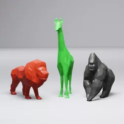 Low Poly African Animal Collection