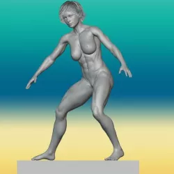 Nude sexy girl female bodybuilder muscles 3d-print and cnc
