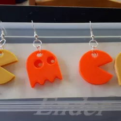 Pacman and Ghost earrings