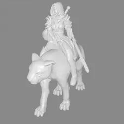 Panther Rider Girl Miniature