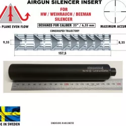 SILENCER - insert design caliber 25" / 6,35 mm