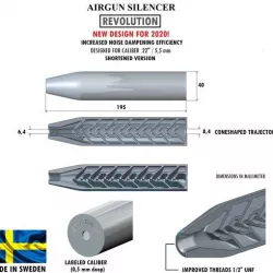 Silencer REVOLUTION caliber 22 195 mm