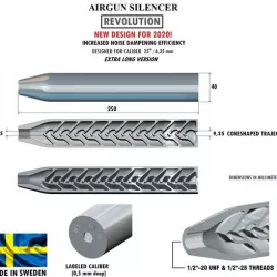 Silencer REVOLUTION caliber 25 250 mm