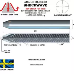 Silencer shockwave caliber 22 295 mm