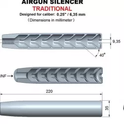 Silencer traditional caliber 25