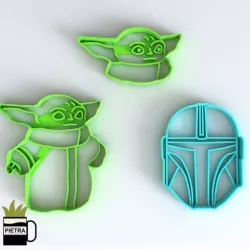 STAR WARS MANDALORIAN FONDANT COOKIE CUTTER MODEL 3D PRINT