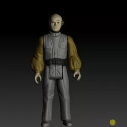 Star Wars .stl Lobot .3D action figure .OBJ Kenner style.