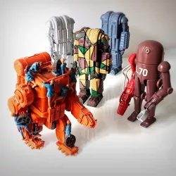 Steampunk Dieselpunk robots, Pack.