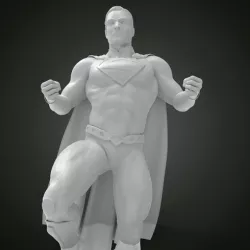 SuperMan on pose stand