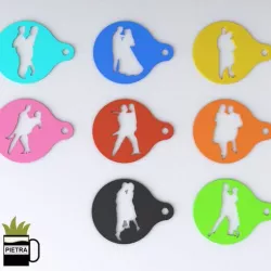 TEMPLATE TO DECORATE YOUR BREAKFAST PEOPLE DANCING TANGO