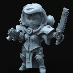 The cutest chibi battle nun