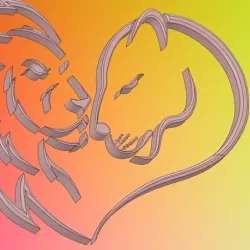 Wall decor lion liones heart 3D print model