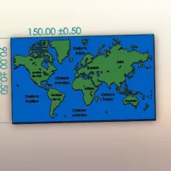 World map with texts