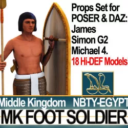 Ancient Egyptian MK Foot Soldier Set Poser Daz 3D model