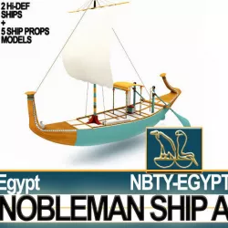 Ancient Egyptian Nobleman Ship and Naval Props 3D model
